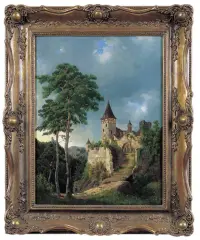Adolf Rudolf Holtzhalb, Zamek w górach, 1858, olej, płótno