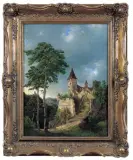 Adolf Rudolf Holtzhalb, Zamek w górach, 1858, olej, płótno