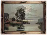 Jezioro w noc księżycową by Ernst Hugo Lorenz-Murowana, ok. 1935, olej, płótno, sold Oct 2004