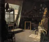 Curt Agthe, Poranne słońce w pracowni, 1924, olej, płótno
