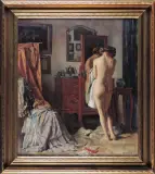 August Rieper, W buduarze, ok. 1910, olej, płótno