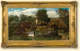 Ludomir Benedyktowicz, Zagroda Podkrakowska z Kwitnącym Drzewem, 1879, olej, płótno