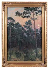 Carl Hessmert, Wieczór w Lesie, ok. 1900, olej, płótno
