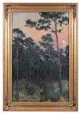 Carl Hessmert, Wieczór w Lesie, ok. 1900, olej, płótno