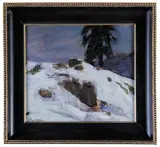 Paul Weber, Śnieg, ok. 1900, olej, płótno