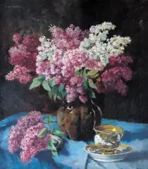 Bukiet Bzu by Hans Richter-Damm, ok. 1920, olej, płótno, sold Oct 2004