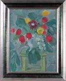 Jan Hrynkowski, Kwiaty, 1960, olej, płótno