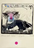 Karol Wieczorek, Baran, z cyklu Znaki Zodiaku, linoryt, papier