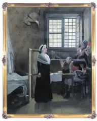 Oscar Rex, Królowa Maria Antonina w więzieniu, ok. 1900, olej, płótno naciągnięte na płytę