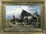 Adolf van der Venne, Obóz w puszcie, 1896, olej, płótno