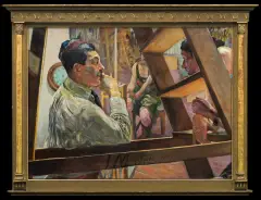 Jacek Malczewski, PORTRET MIECZYSŁAWA GĄSECKIEGO W PRACOWNI, 1922, olej, płótno