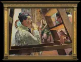 Jacek Malczewski, PORTRET MIECZYSŁAWA GĄSECKIEGO W PRACOWNI, 1922, olej, płótno