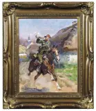 Trębacz by Wojciech Kossak, 1928, olej, płótno naklejone na tekturę, sold Sep 2004