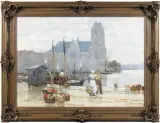 Alexander Rau, Na nabrzeżu portowym, olej, płótno