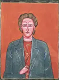 Portret mężczyzny by Jerzy Nowosielski, 1959, tempera, papier, sold Sep 2004