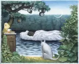 Kieszonkowa dżungla - Sen by Jacek Yerka, 2004, pastel, karton, sold Sep 2004