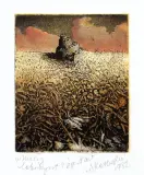 Włodzimierz Kotkowski, Mały labirynt, 1982, akwatinta barwna, papier