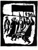 Jerzy Duda-Gracz, Taniec weselny, 1964, drzeworyt, papier