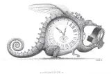 Chronozaur by Jacek Yerka, 2004, ołówek, papier, sold Sep 2004