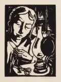 Maria Dunin-Piotrowska, Krawcowa, drzeworyt, papier
