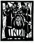 Jerzy Duda-Gracz, Kapela żydowska, 1964 (wersja II), drzeworyt, papier