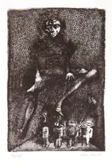 Kompozycja by Jan Lebensztejn, 1966, litografia, papier, sold Jun 2004