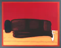Jerzy Nowosielski, Czarny akt w białych pantofelkach, 1999, serigrafia barwna, papier