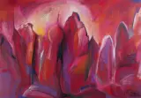 Ryszard Miłek, Kompozycja w czerwieniach, 1997, pastel, karton