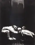 Jacek Gaj, Hommage &agrave; Canetti I, 1967, akwaforta, akwatinta, papier