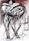 Bez tytułu by Franciszek Starowieyski, 1999, pastel, akwarela, kredka, papier, sold Jun 2004