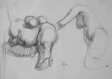 Franciszek Starowieyski, Dwa akty, 1989, kredka, papier