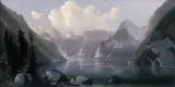 Ferdynand Lepié, 70. Pejzaż znad Königsee, ok. 1860, olej, płótno