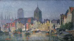 Theodor Urtnowski, Gdańsk - Widok od strony portu, ok. 1920, olej, płótno