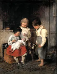 Franz Streitt, Lekarz lalek, 1876, olej, deska