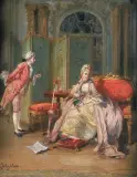 Giuseppe Castiglione, Para rokokowa, ok. 1870-1890, olej, deska