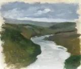 Henryk Rodakowski, Pejzaż znad Dniestru, ok. 1878-1889, olej, płótno