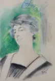 Jacek Malczewski, Portret młodej kobiety, 1919, kredka, papier