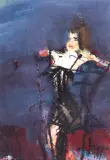 Kobieta w czarnej sukience by Alicja Wahl, 1993, pastel, gwasz, papier, sold May 2004