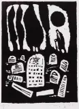 Jerzy Duda-Gracz, W Jom Kipur, 1964, drzeworyt, papier
