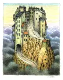Jacek Yerka, Uliczka, 2004, kredki, ołówek, gwasz, akwarela, karton
