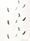 Ptaki by Jan Tarasin, 1990, serigrafia, papier, sold May 2004