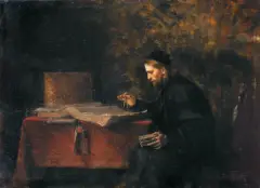 Szymon Buchbinder, 14. Uczony w pracowni, 1885, olej, deska