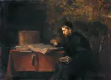 Szymon Buchbinder, 14. Uczony w pracowni, 1885, olej, deska