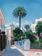 Antoni Wippel, Ulica na Capri, po 1920, olej, płótno