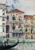Stanisław Tondos, Motyw z wenecji, ok. 1885, akwarela, karton