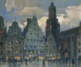 Gerhard Graf, Rynek wrocławski o zmroku, lata trzydzieste XX w., olej, płótno