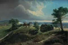 Hermann Kraemer, Przed burzą - Pejzaż nadmorski, 1866, olej, płótno