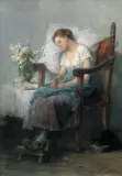 Agnes Grünenwald, Śpiąca, olej, płótno