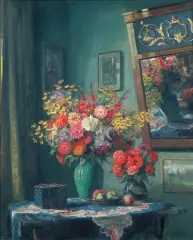 Hans Prentzel, Martwa natura z kwiatami, po 1930, olej, płótno