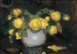 84. Róże żółte by Alfons Karpiński, olej, tektura, sold May 2004